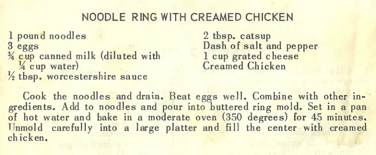 Noodle Ring With Creamed Chicken