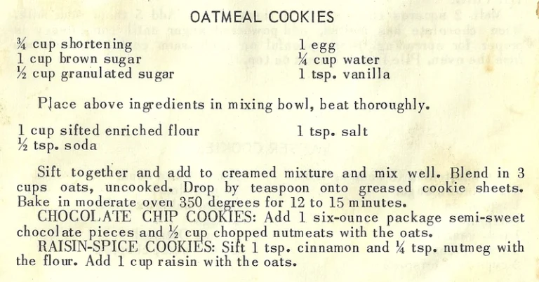 Oatmeal Cookies