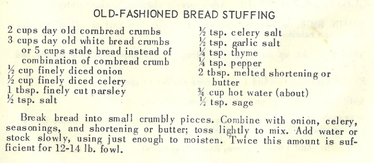 Old-Fashioned Bread Stuffing