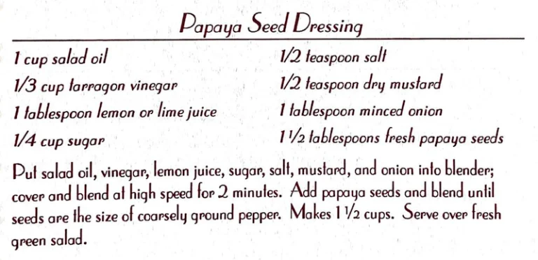 Papaya Seed Dressing