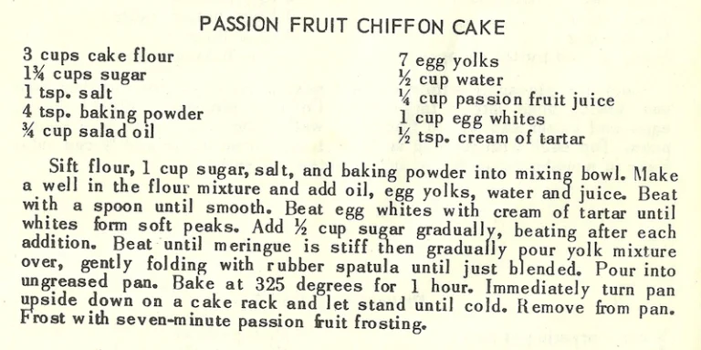 Passion Fruit Chiffon Cake