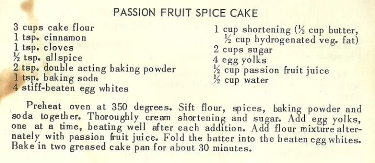 Passion Fruit Spice Cake