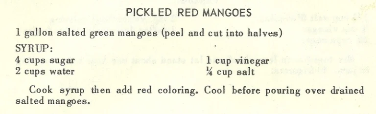 Pickled Red Mangoes