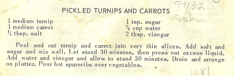 Pickled Turnips and Carrots