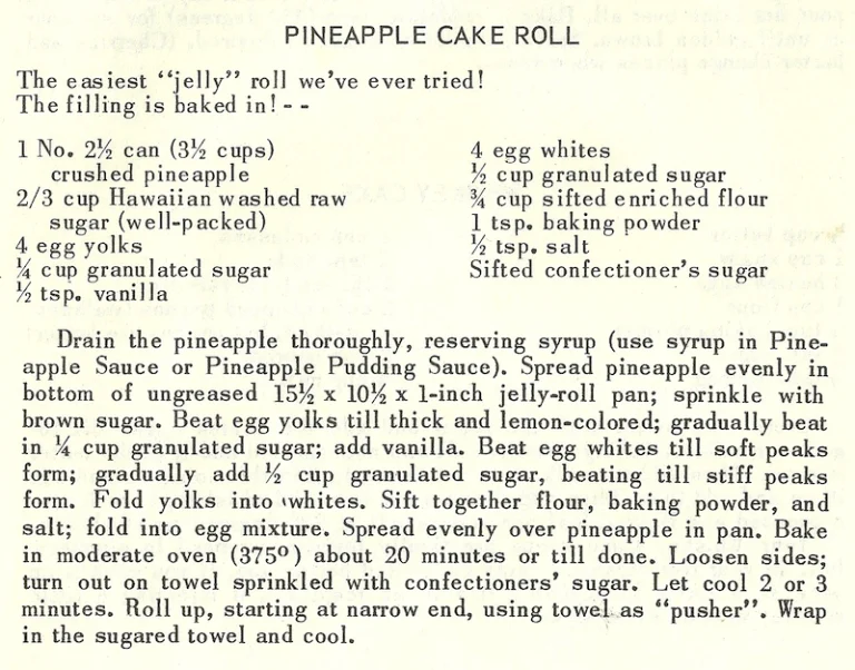 Pineapple Cake Roll