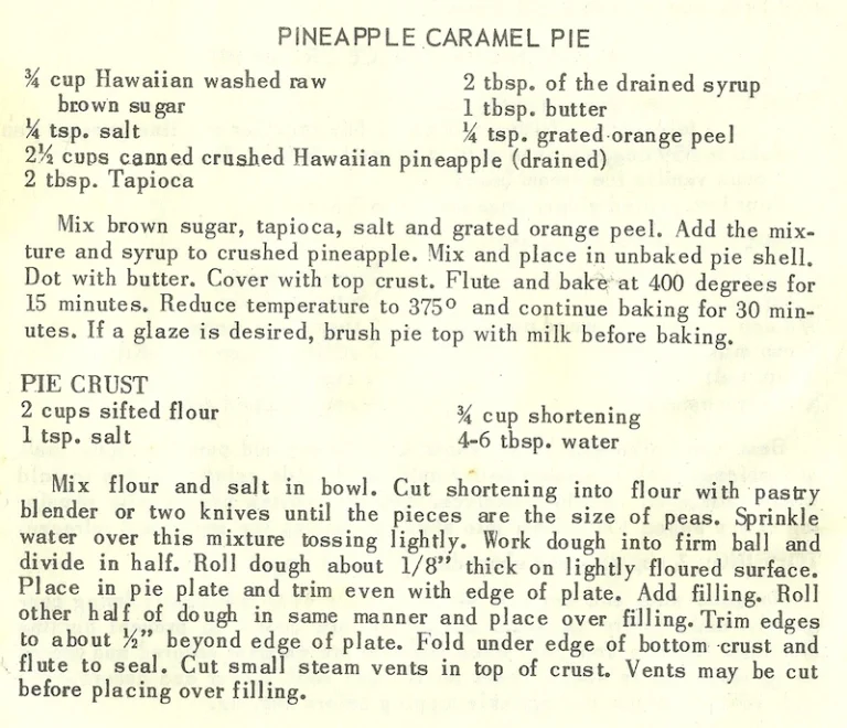 Pineapple Caramel Pie