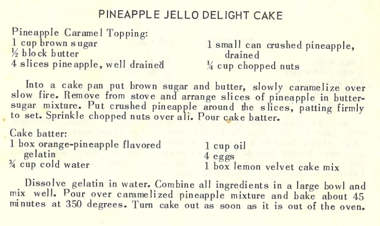 Pineapple Jello Delight Cake