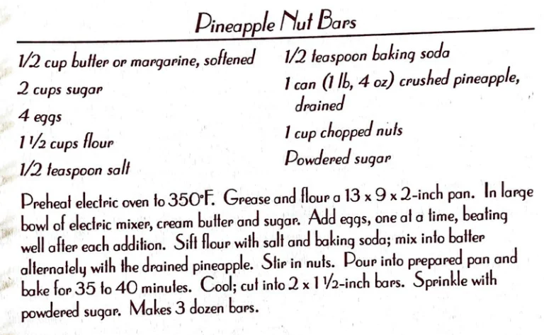 Pineapple Nut Bars