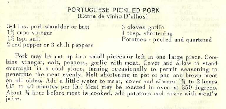Portuguese Pickled Pork (Carne de vinha D’alhos)