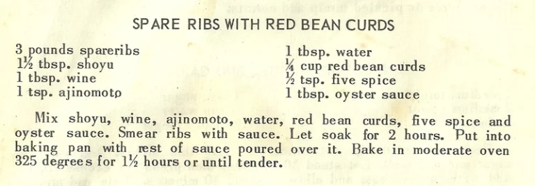 Spare Ribs With Red Bean Curds