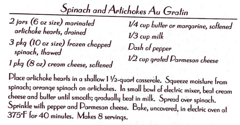 Spinach and Artichoke Au Gratin