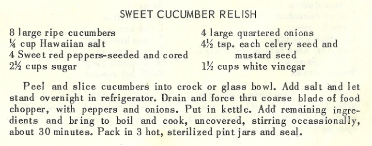 Sweet Cucumber Relish