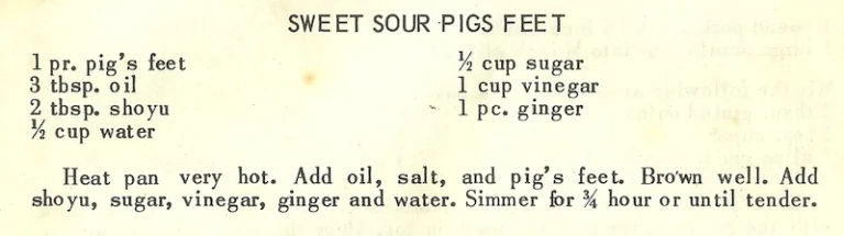 Sweet Sour Pigs Feet