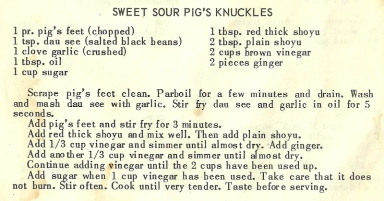 Sweet Sour Pig’s Knuckles