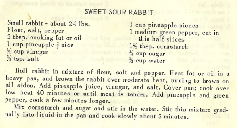 Sweet Sour Rabbit