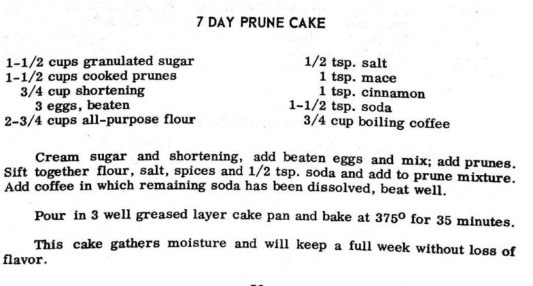 7 Day Prune Cake