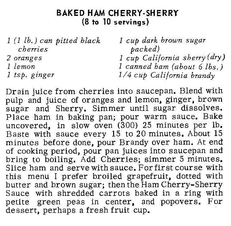 Baked Ham Cherry-Sherry