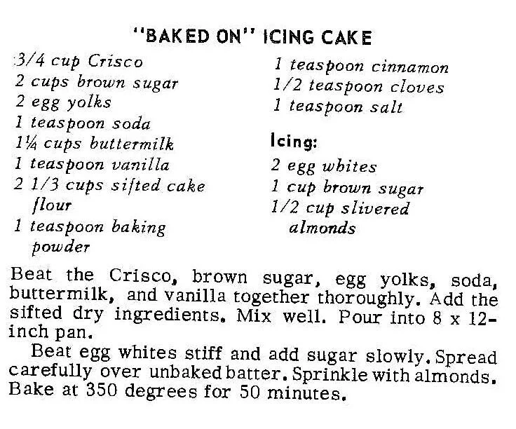“Baked On” Icing Cake