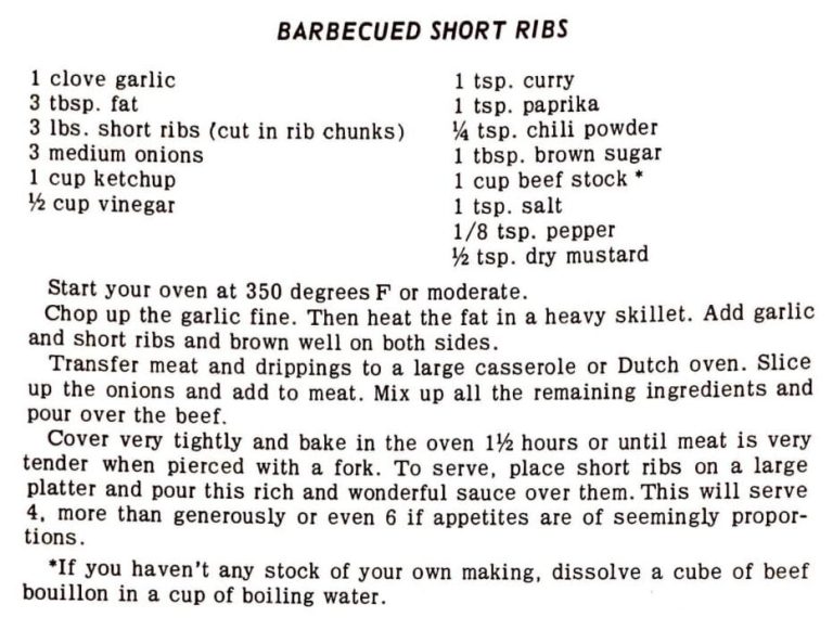 Barbecued Short Ribs