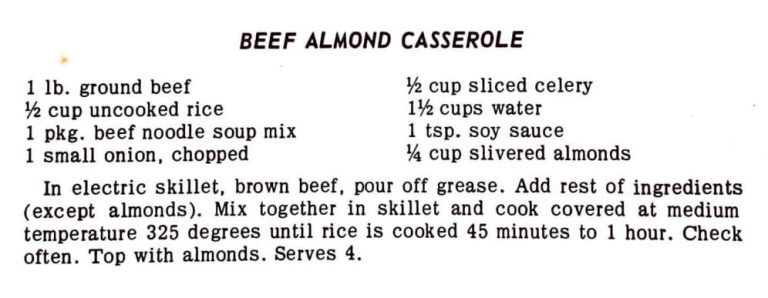 Beef Almond Casserole