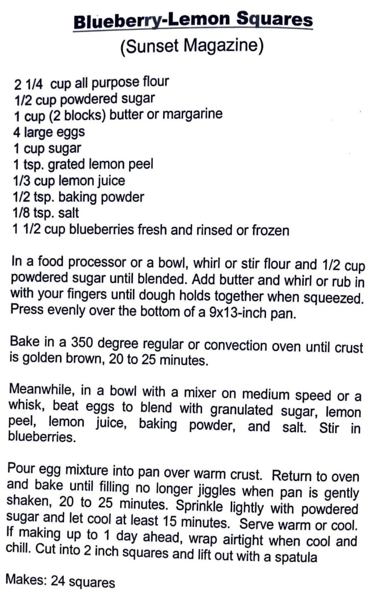 Blueberry-Lemon Squares