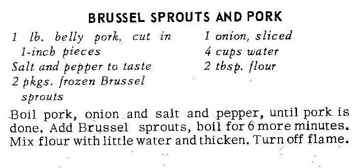 Brussel Sprouts and Pork
