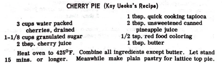 Cherry Pie (Kay Ueoka’s Recipe)