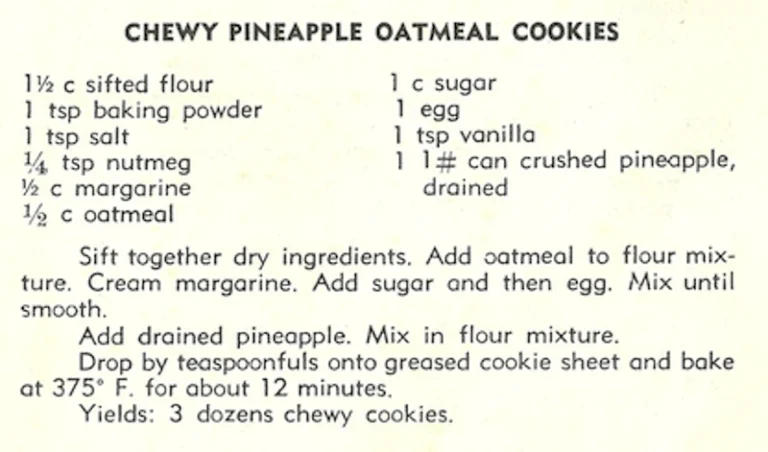 Chewy Pineapple Oatmeal Cookies