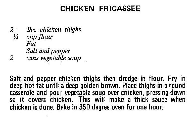 Chicken Fricasse