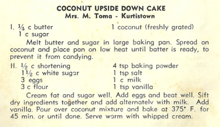 Coconut Upside Down Cake