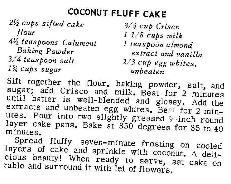 Coconut Fluff Cake