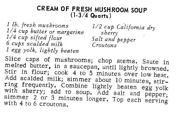 Cream of Fresh Mushroom Soup