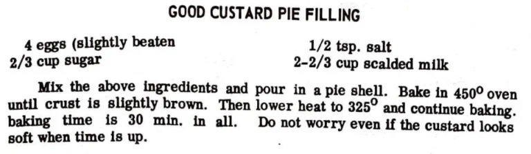 Good Custard Pie Filling