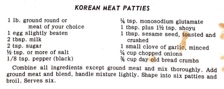 Korean Meat Patties