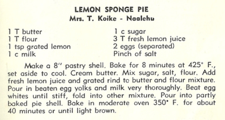 Lemon Sponge Pie