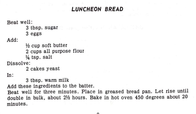 Luncheon Bread