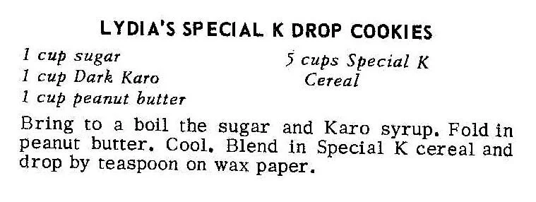 Lydia’s Special K Drop Cookies