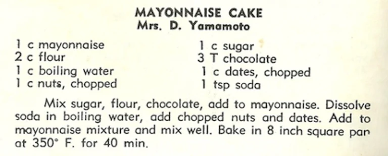 Mayonnaise Cake