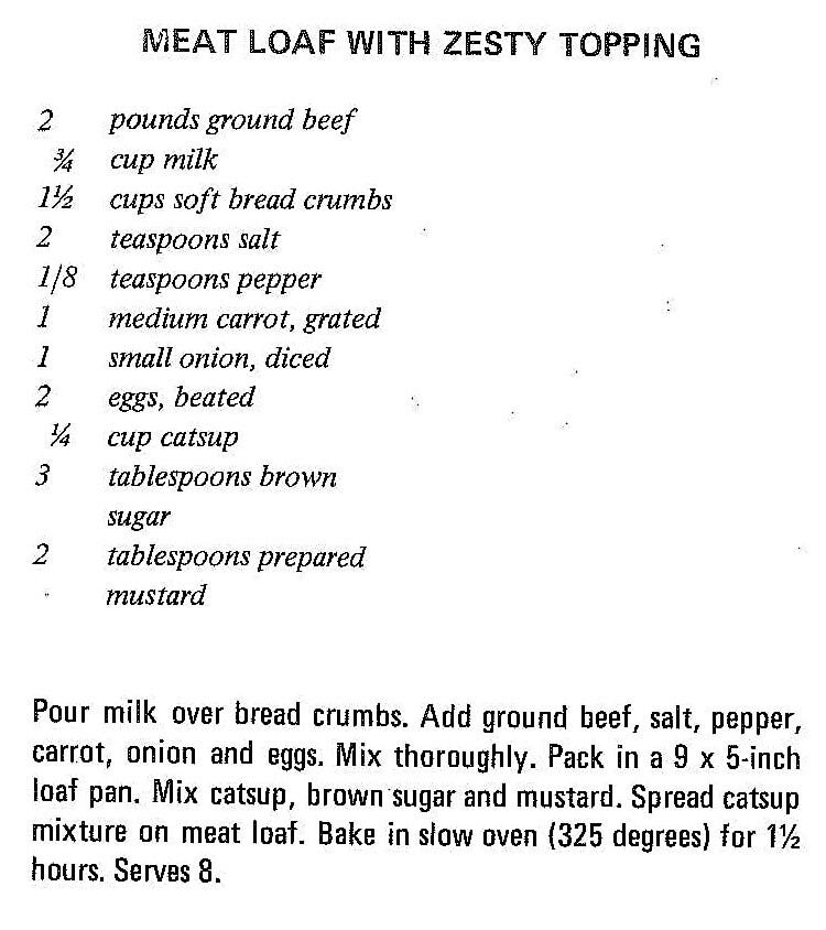 Meat Loaf With Zesty Topping