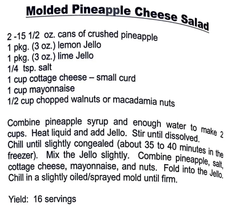 Molded Pineapple Cheese Salad