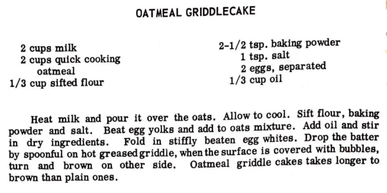 Oatmeal Griddlecake