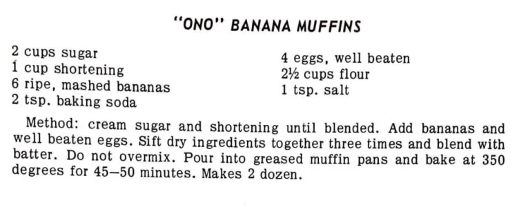 “Ono” Banana Muffins