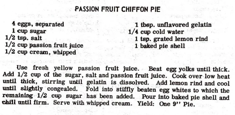 Passion Fruit Chiffon Pie