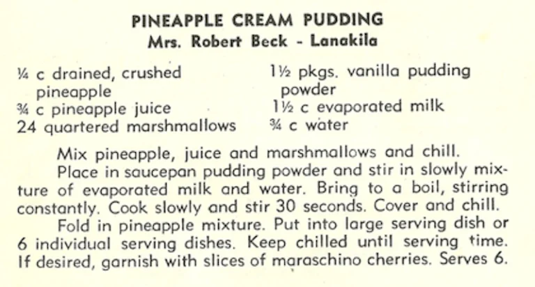 Pineapple Cream Pudding