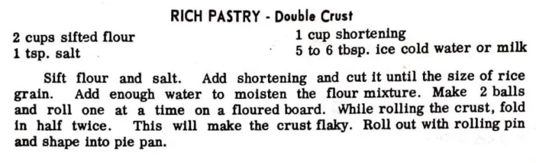 Rich Pastry – Double Crust