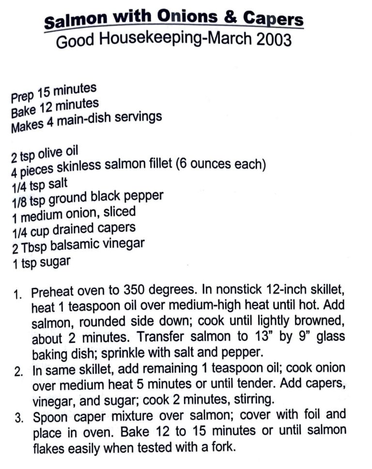 Salmon With Onions and Capers