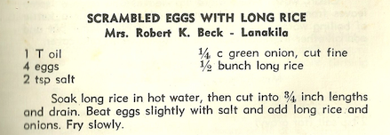 Scrambled Eggs With Long Rice