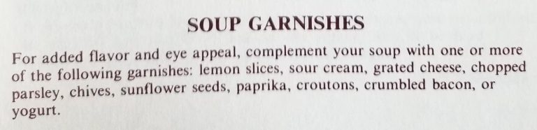 Soup Garnishes