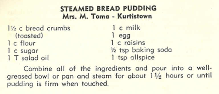 Steamed Bread Pudding