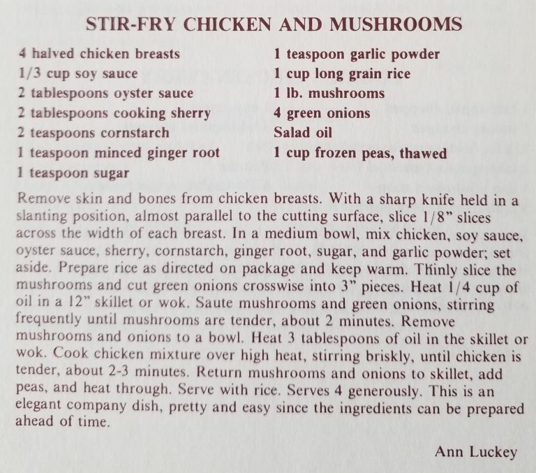 Stir-Fry Chicken and Mushrooms
